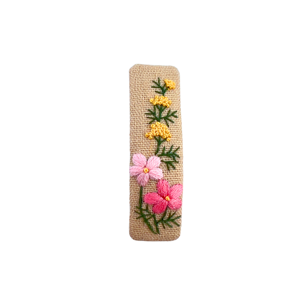 Hand-Embroidered Rectangle Hair Clips – Tiny Details, Big Magic
