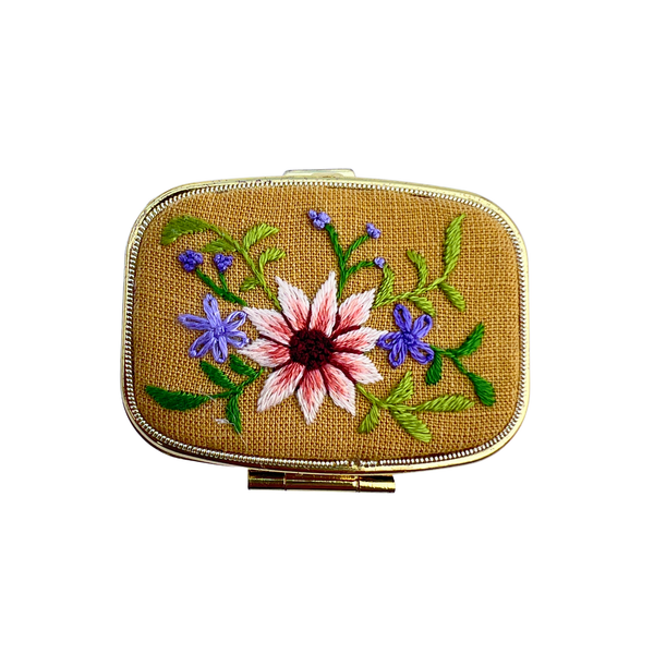 Mini Bloom – Petite Hand-Embroidered Jewelry Box for Bridesmaids